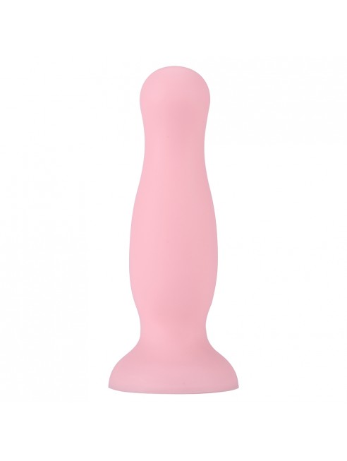 Plug anal ventouse rose pastel taille M - A-001-M-PNKDT